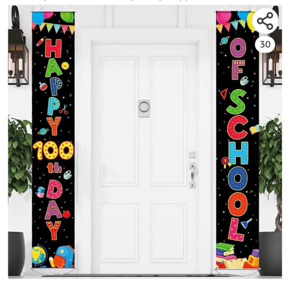 Happy 100th Day of School Set of Banners - Picture 2 of 5